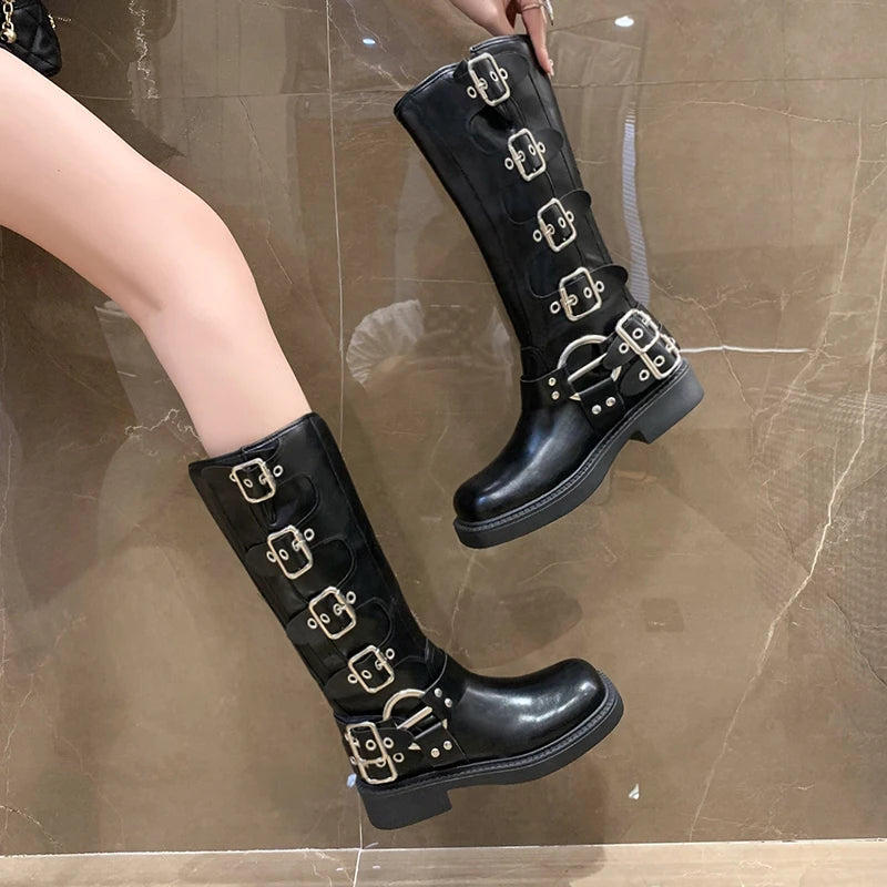 Women's Classy Vintage Side-Buckle Boots