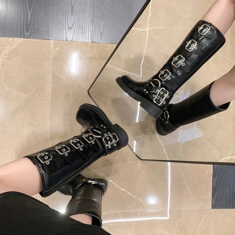 Women's Classy Vintage Side-Buckle Boots