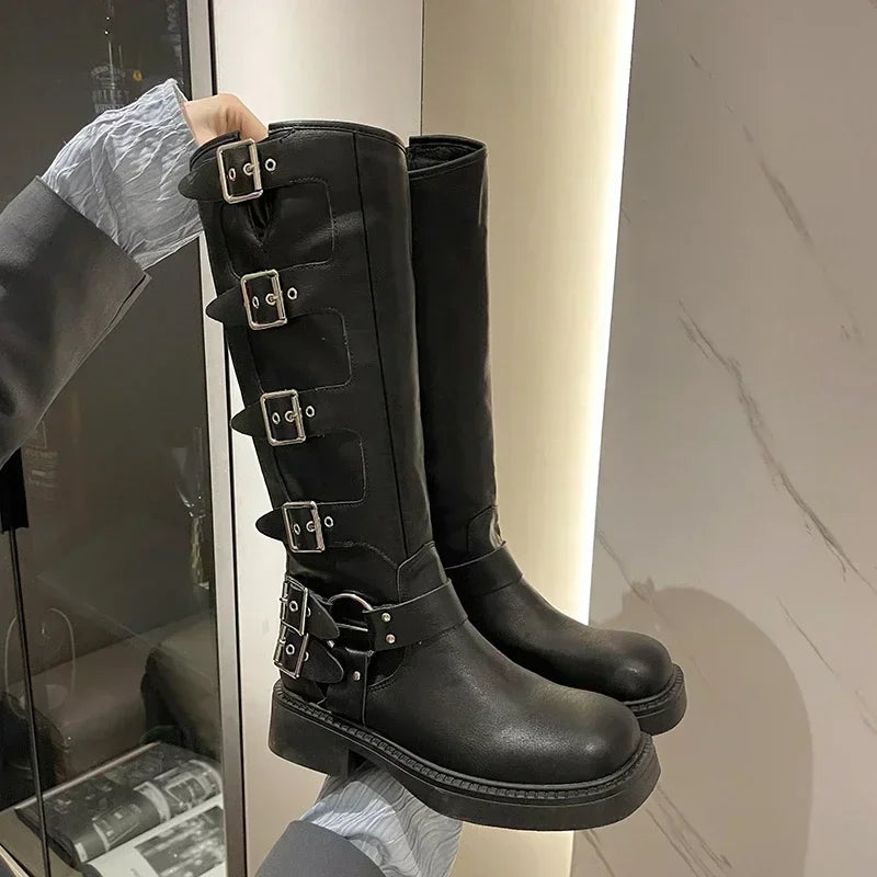 Women's Classy Vintage Side-Buckle Boots