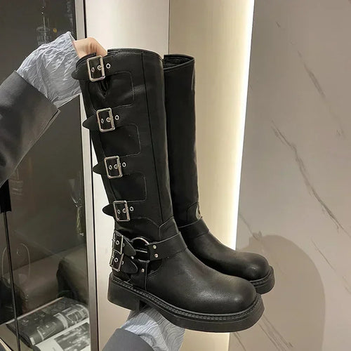 Women's Classy Vintage Side-Buckle Boots