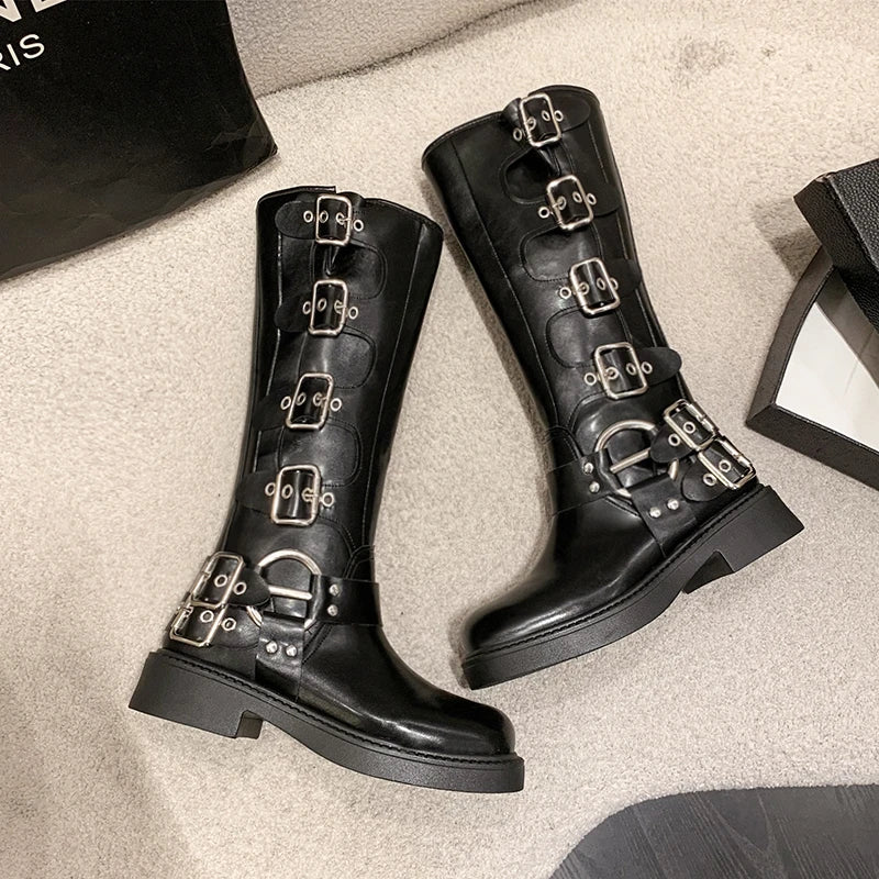 Women's Classy Vintage Side-Buckle Boots
