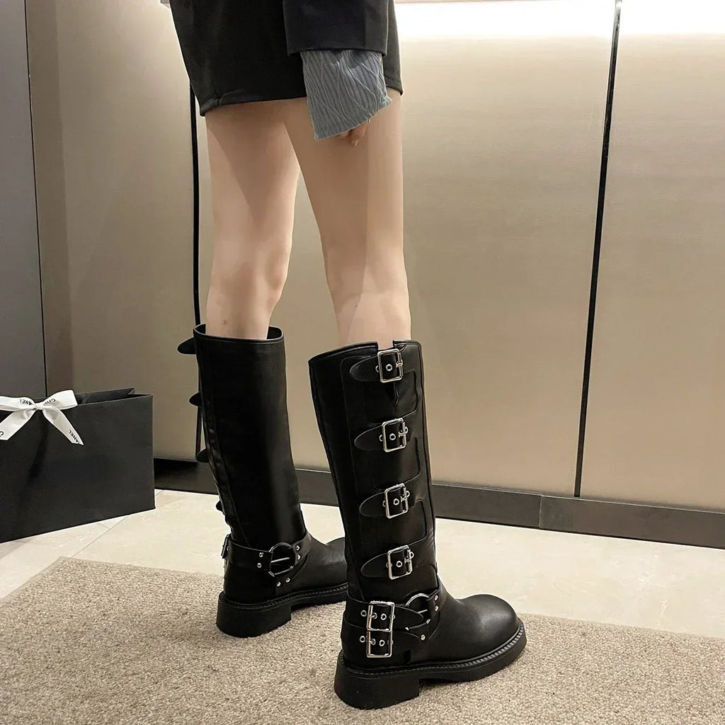 Women's Classy Vintage Side-Buckle Boots